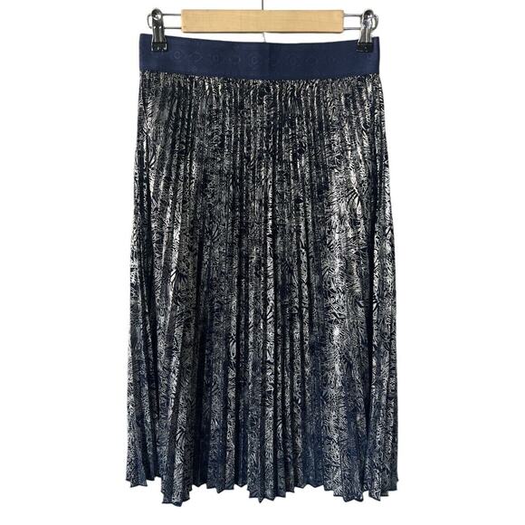 LulaRoe Jill Navy Metallic Accordion Pleat Skirt Small - Picture 1 of 4